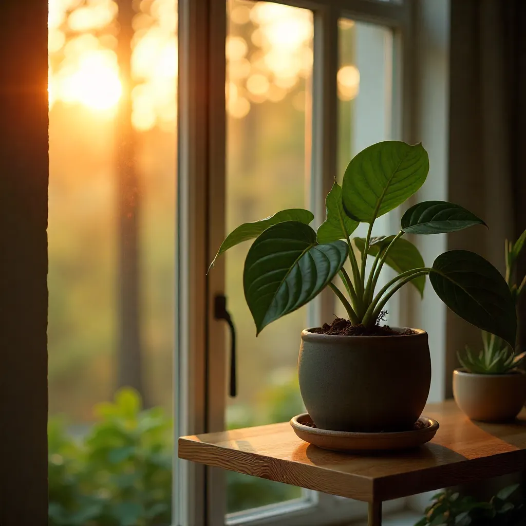 Snake plant in modern pot